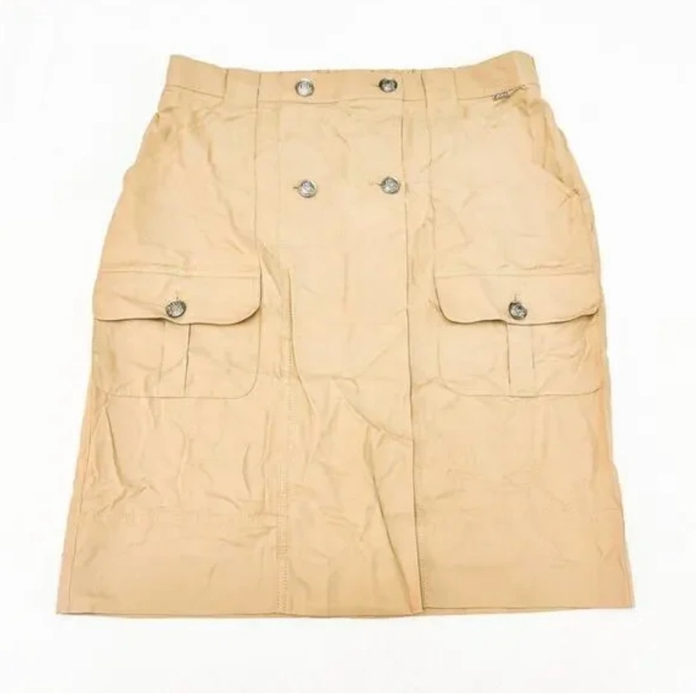St. John Kahki Tan Military Button Front Skirt